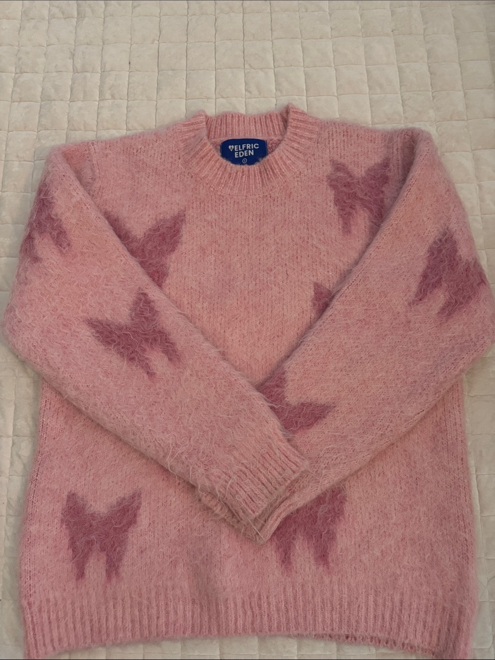 Aelfric Eden Pink Butterfly Crewneck Sweater NWOT size S